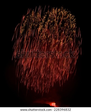 Red amazing fireworks background, fireworks rain, artistic fireworks background, fireworks festival, fireworks in Malta