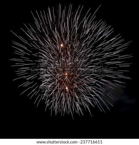 White violet golden fireworks isolated in dark background close up with the place for text, Malta fireworks festival, 4 of July, Independence day, New Year, explode, fireworks isolated