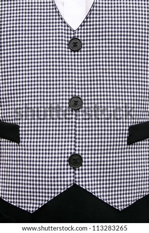 Waiters old fashioned black and white checkered vest.