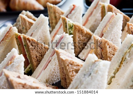 Cut Platter Of Mixed Sandwich Triangles
