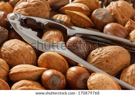 Mixed nuts with a nut cracker