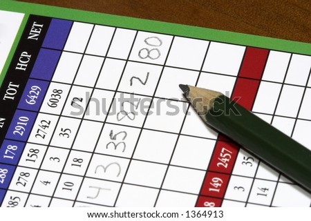 detailed close up of a golf scorecard