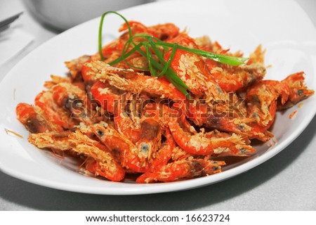 deep fried crispy shrimp served in a dish