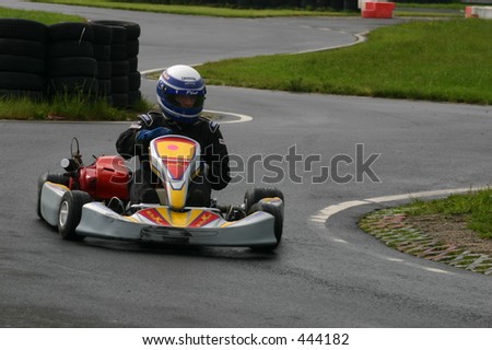 Go-Kart Racer going around a curve