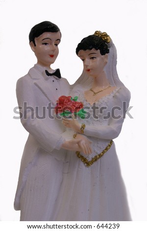 stock photo Wedding cake topper bride and groom