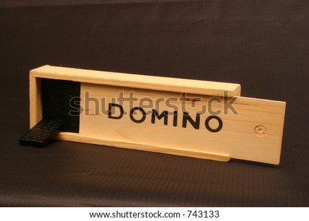 Domino game box, black background