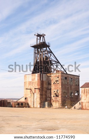 old mine shaft building with tower at bonne tear