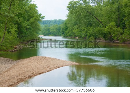 The crystal clear Black River in Lesterville, Missouri.