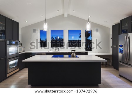 An interior of a rich house kitchen