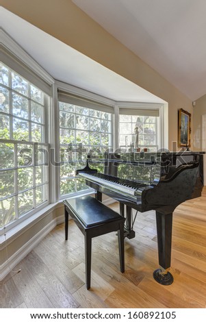 Grand Piano in a living room of a luxury house.