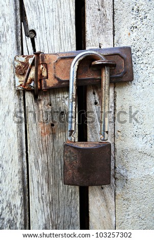 doors old  key lock nails rusty Different goals thailand