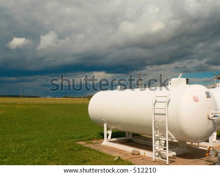 Large propane gas tanks