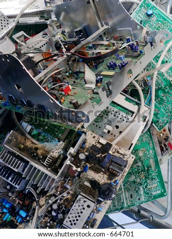 Old computer parts for recycling