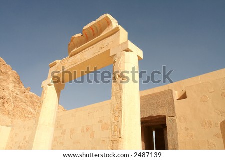The mortuary temple of Queen Hapshepsut, one of the few female pharaohs, at Deir el-Bahri near Luxor, Egypt