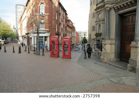 Old Telephone Box in Birmingham, Victoria square (England).