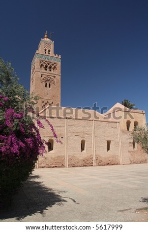 Koutoubia mosque in Marrakesh, Morroco, North Africa