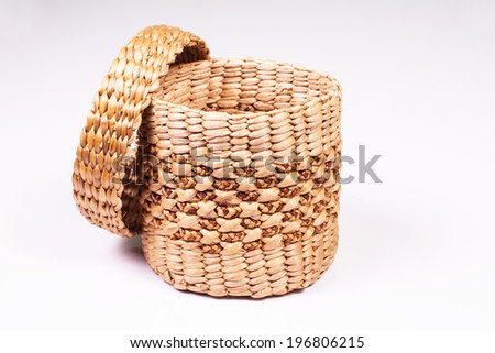 Wicker tissue box put on isolated.