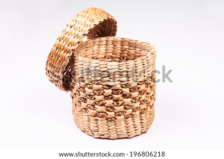 Wicker tissue box put on isolated.