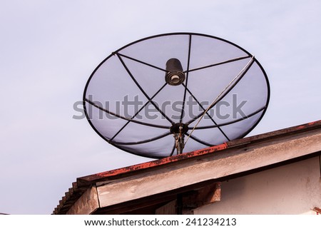 Satellite dish communication technology network image background.