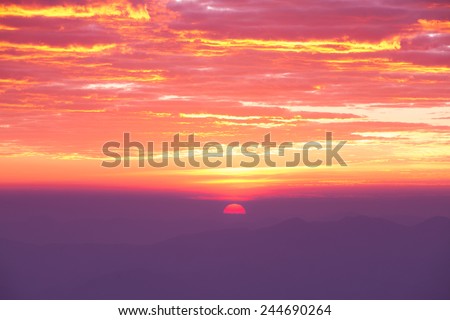 Beautiful colorful sky of sunset. Sky background.