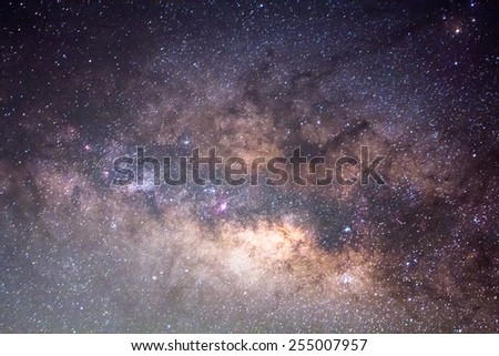 The Close up Of The Milky Way ,Long exposure photograph.