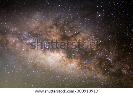Close up Of The Milky Way ,Long exposure photograph.
