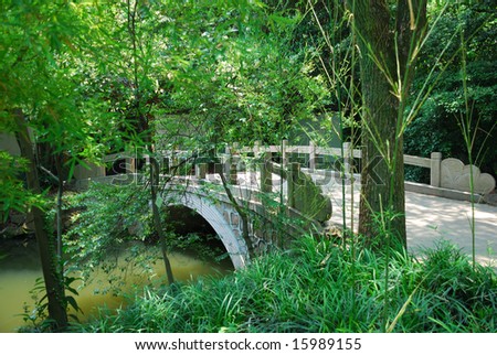 Bridge in Asian park as a concept of conservation nature