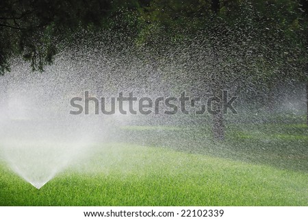 This is sprinkling machine in the garden