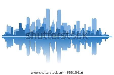Modern city silhouette for architecture design. Vector illustration