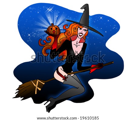 Beautiful Witch Cartoon