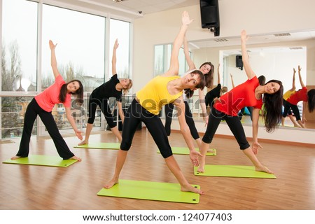 Group Training In A Gym Of A Fitness Center