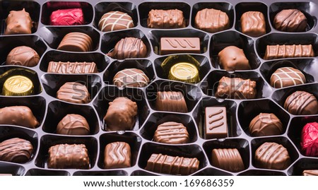 Box of chocolate of delicious
