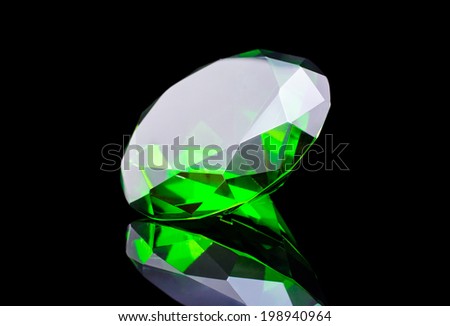 green diamond isolated on black