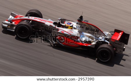 McLaren F1 driver in actions during a test session at the Sepang International Circuit