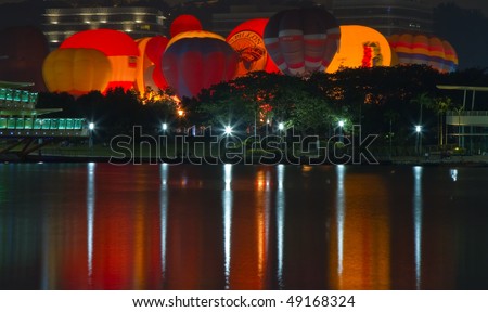 PUTRAJAYA, MALAYSIA - MAR 20 : Night glowing of Hot Air Balloon during 2nd Putrajaya International Hot Air Balloon Fiesta March 20, 2010 in Putrajaya, Malaysia