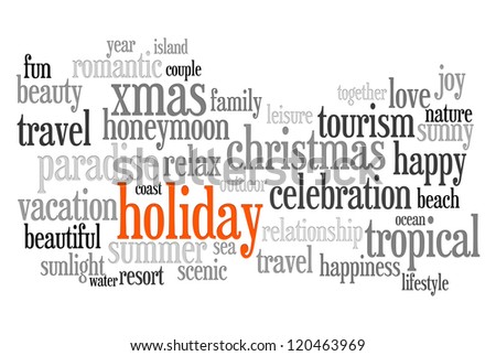 happy new year and holiday concept of info-text word clouds style