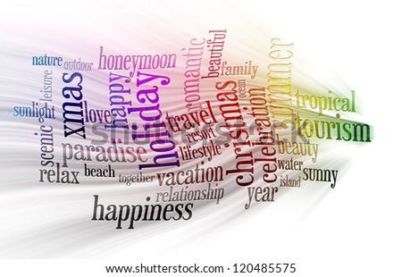 Happy Holiday info-text word clouds concepts