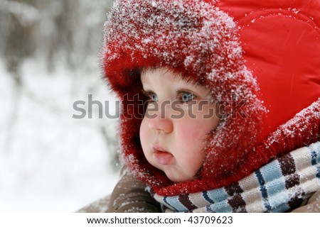 Winter Baby Clothes on Winter Baby  One Year Old Baby Dressed In Warm Clothing  Stock Photo