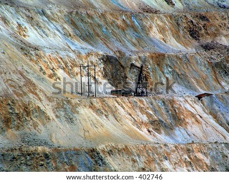 Open pit copper mine Butte Montana
