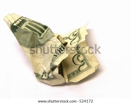 Wrinkled Five Dollar Bill