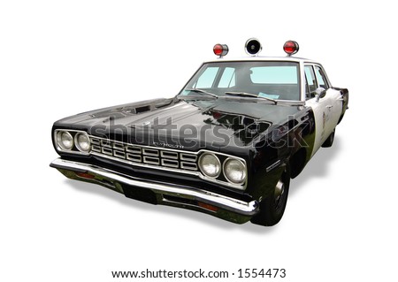 ANTIQUE POLICE CARS AT DOWNTOWN POLICE HEADQUARTERS DAMAGED, MAN