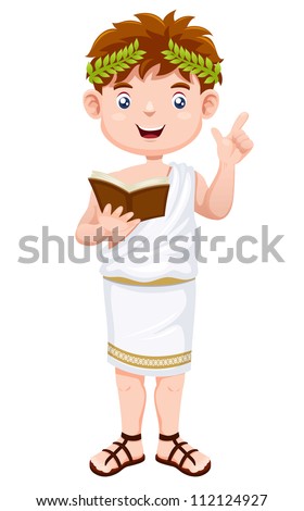 Ancient Greek Man Cartoon Stock Vector Illustration 112124927