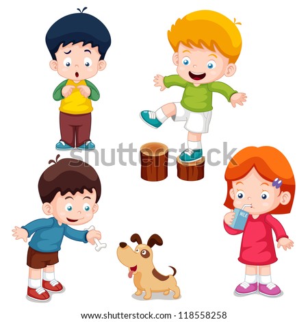 Illustration Of Characters Kids Cartoon.Vector - 118558258 : Shutterstock