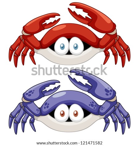 Illustration Of Cartoon Crab Vector - 121471582 : Shutterstock