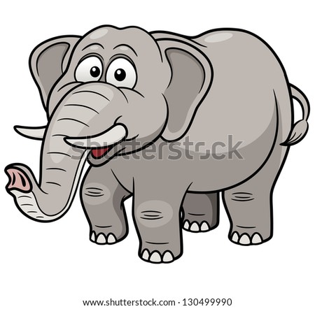 Vector Illustration Of Cartoon Elephant - 130499990 : Shutterstock