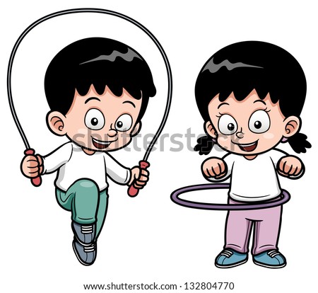 Vector illustration of Kids Exercising Vector illustration of Kids Exercising