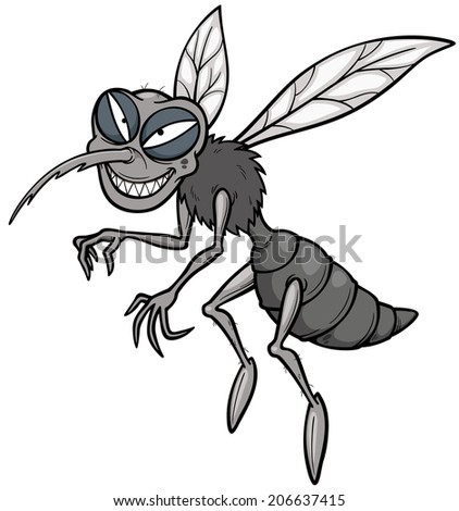 Vector Illustration Of Cartoon Mosquito - 206637415 : Shutterstock