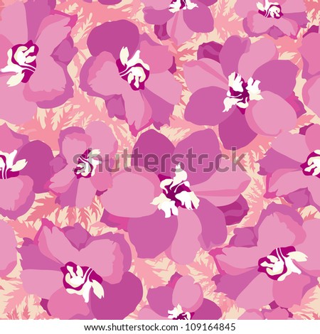 seamless vector background from lilac and purple flowers delphinium