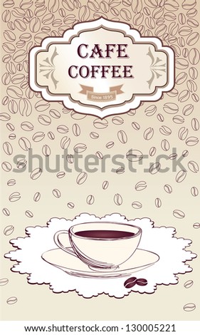 background poster. vector bean  vector vector stock vintage with cup cup.  coffee Vintage