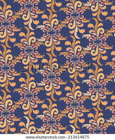 Abstract seamless pattern. Geometric stylish texture. Floral tiled wallpaper. Oriental ethnic ornament. Textured background.